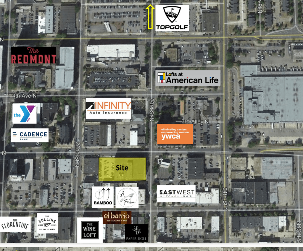 a map of the downtown area