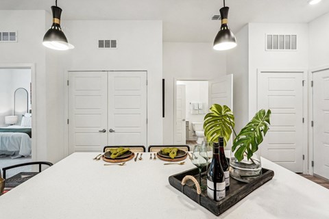 Kitchen island at Tapestry University Park apartments in Sarasota, FL
