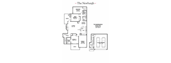 A floor plan for a two-story house with a garage.