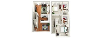 Orchid 2 bed 2 bath floorplan  at Sundance Creek Townhomes McDonough, GA