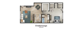 Chattanooga Floorplan at Union at Cooper Hill Apartments in Irondale, AL