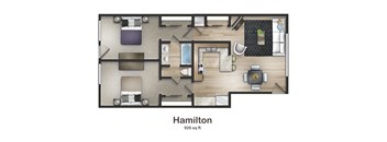 Hamilton Floorplan at Union at Cooper Hill Apartments in Irondale, AL