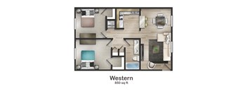 Western Floorplan at Union at Cooper Hill Apartments in Irondale, AL