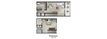 Potomac Floorplan at Union at Cooper Hill Apartments in Irondale, AL