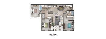 Norfolk Floorplan at Union at Cooper Hill Apartments in Irondale, AL