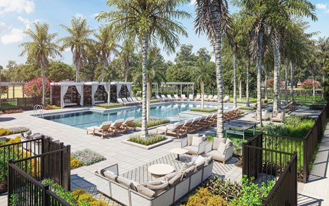 Resort-style pool with cabanas at The Renaissance Naples, FL
