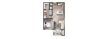 1bedroom 1bath Maple Floor Plan at Retreat at Brightside, Baton Rouge, LA, 70820