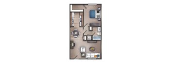 1bedroom 1bath Maple Floor Plan at Retreat at Brightside, Louisiana, 70820