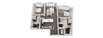 Ross two-bedroom, two-bathroom floor plan at 2020 Providence in Huntsville, AL