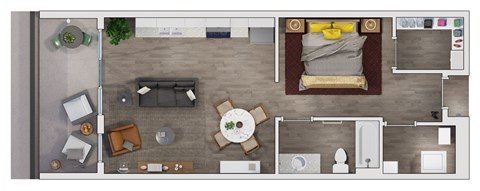 Studio  1 bathroom floor plan Jat 20 Midtown, Birmingham, Alabama