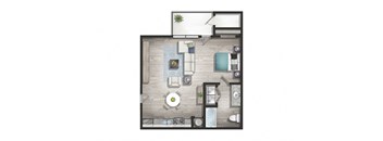 a floor plan of a studio apartment