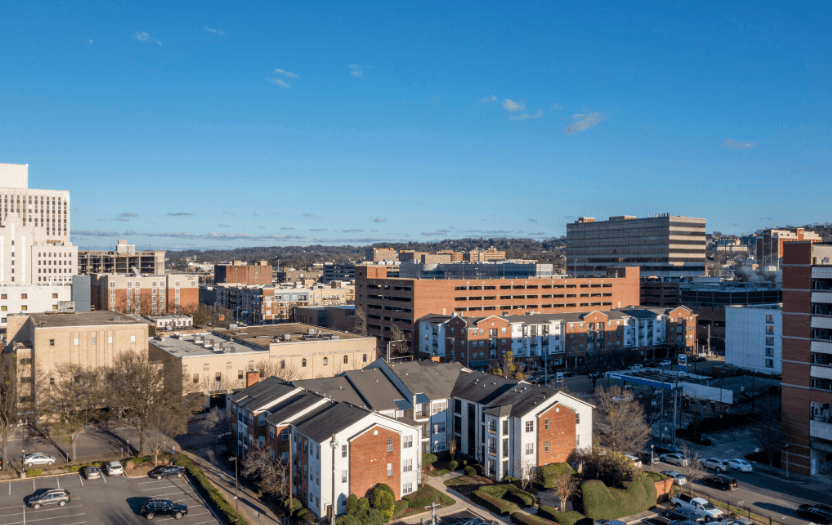 a view of the city of providence from the roof of a building