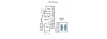 A floor plan for a 3 bedroom apartment with a garage.