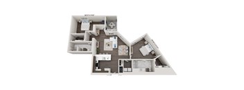 Stone Mason two-bedroom, two-bathroom floor plan at 2020 Providence in Huntsville, AL