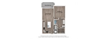 floor plan 1 bedroom 1190 sq ft   at Tapestry Forest Creek Apartments in Collierville, TN
