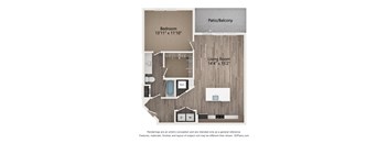 floor plan  1 bedroom  980 square feet  at Tapestry Forest Creek Apartments in Collierville, TN