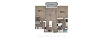 floor plan  1 bedroom apartment   at Tapestry Forest Creek Apartments in Collierville, TN