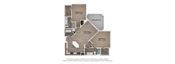 3 bedroom floor plan apartments  at Tapestry Forest Creek Apartments in Collierville, TN