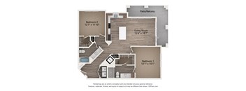 floor plan 448 sq ft  at Tapestry Forest Creek Apartments in Collierville, TN