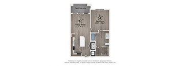 one bedroom floor plan at Tapestry Overbrook in McDonough, GA