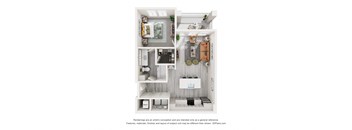 floor plan with one bedroom and one bathroom at Tapestry Palmera in St. Augustine, FL