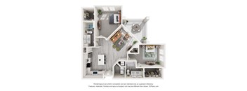 floor plan with two bedroom and two bathrooms at Tapestry Palmera in St. Augustine, FL