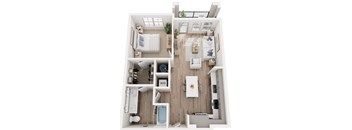a one bedroom one bathroom floor plan