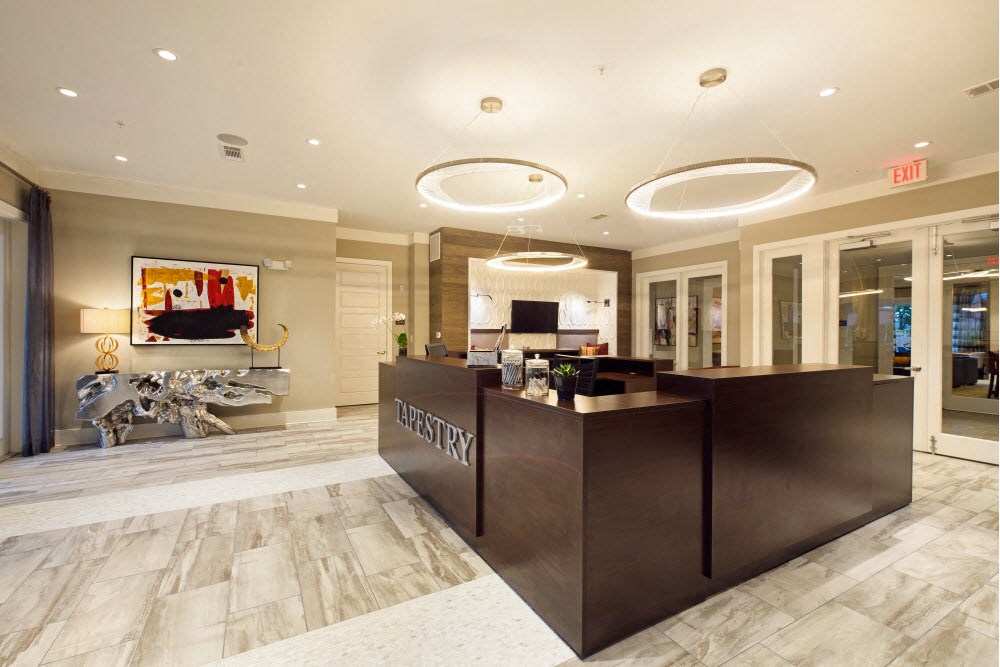 Leasing office and clubhouse at Tapestry Bocage in Baton Rouge, LA Clubhouse at Tapestry Bocage in Baton Rouge, LA
