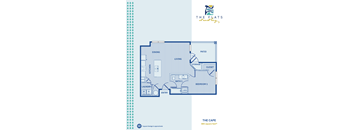 A blueprint of a house layout with a kitchen, dining room, living room, and bathrooms.