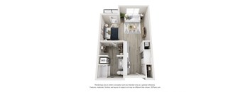 3-D floor plan at The Fitzroy Apartments Homes in Birmingham Alabama