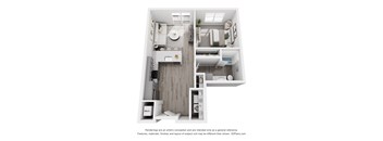 Turing 1 Bed 1 Bath Floorplan The Maddox Apartments in Raleigh, NC