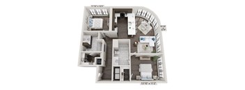 Town Center two-bedroom, two-bathroom floor plan at 2020 Providence in Huntsville, AL