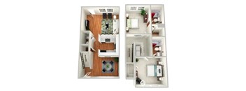 Tulip 2 bed 2.5 bath floorplan  at Sundance Creek Townhomes McDonough, GA