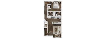 3-D rendering of a 2-bedroom, 2.5-bathroom townhouse at Turnberry Park Luxury Rental Homes in Gardendale, AL