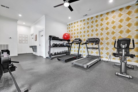 24-hr fitness center at Village at Caldwell Mill Apartments in Birmingham, AL