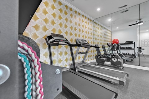 24-hr fitness center at Village at Caldwell Mill Apartments in Birmingham, AL