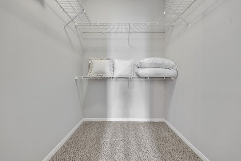 Walk-in closet at Village at Caldwell Apartments in Birmingham, AL