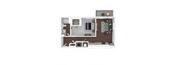 3D artistic A4_Illinois floor plan at Wesely Place Apartments in Indianapolis, IN
