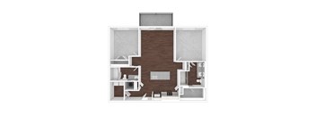 3D artistic B1_Talbot floor plan at Wesely Place Apartments in Indianapolis, IN
