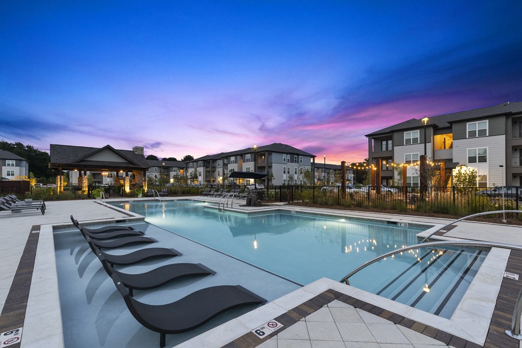 resort-style pool and sundeck at Tapestry Northridge Apartments in Jackson, MS