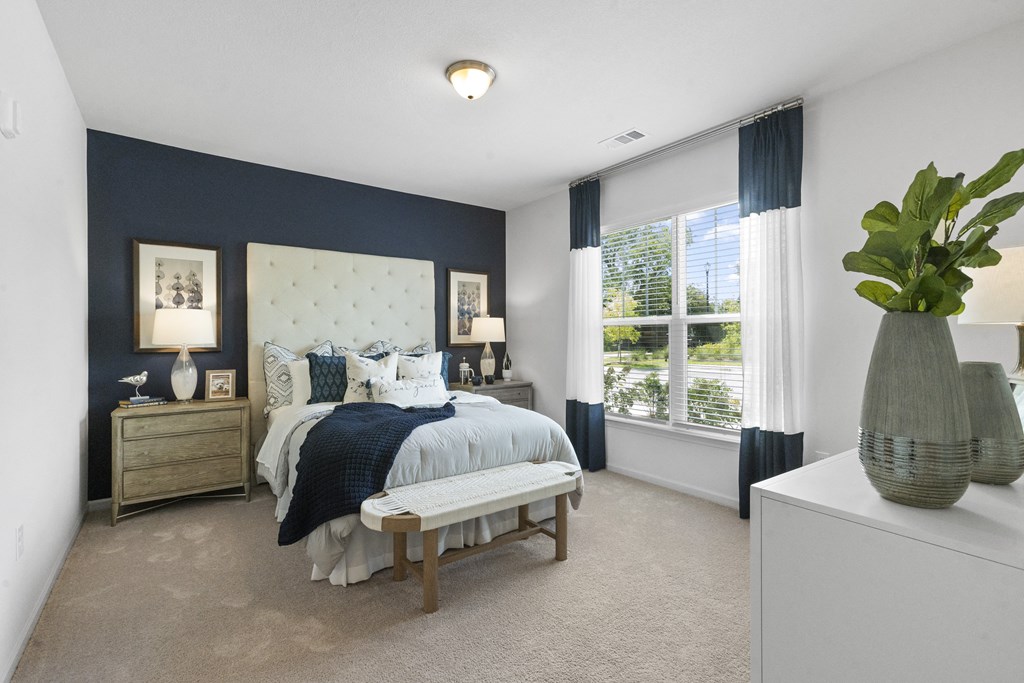 bedroom with large window Tapestry Northridge Apartments in Jackson, MS