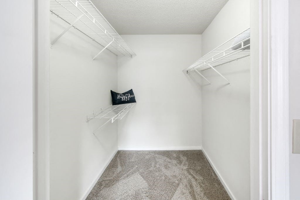 our apartments have a walk in closet with plenty of room to move around