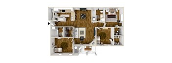 a floor plan of a house with a wooden floor