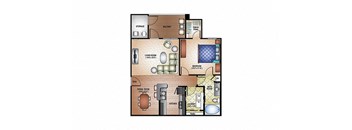a floor plan of a house with a bedroom and a bathroom