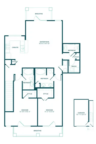 A floor plan of a house with labeled rooms such as "Entertainment" and "Garage".