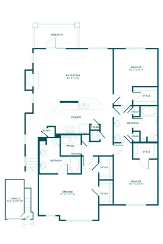 A floor plan of a house with labeled rooms such as "Entertainment" and "Kitchen".
