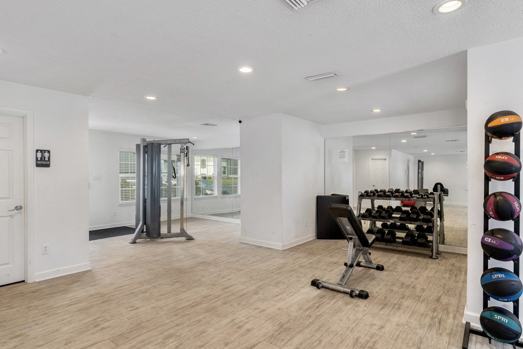 Fitness center at Mirabelle Apartments in Mobile, Alabama
