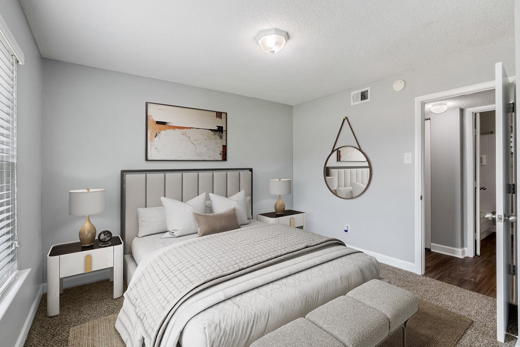 Bedroom with large closet at Mirabelle Apartments in Mobile, Alabama