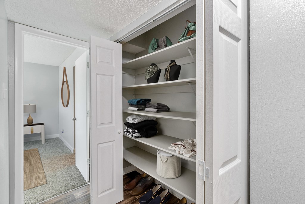linen closet  at Mirabelle Apartments in Mobile, Alabama