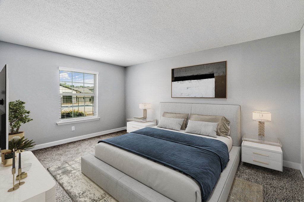 Large bedroom with natural light at Mirabelle Apartments in Mobile, Alabama